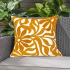 Farmhouse Floral Leaves Embroidered Decorative Throw Pillow Cover 18x18 Inche   