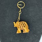 Hand Carved Wooden Elephant Good Luck Key Chain