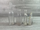 Lot Of 4 Various Vintage Bottles Clear Medicine Apothecary