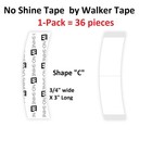 Walker Tape No Shine Tape Adhesive 3 4  X 3  C Contour 36pcs bag