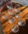 Vintage Stemmed Balloon Crystal  Wine Glasses Set Of 8 Clear 7in Tall 3in Rim