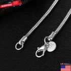 925 Sterling Silver Snake Chain Necklace 1mm 2mm 3mm Thin Dainty Chain 40-75cm