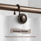 Pspftn 12-piece Set Of Shower Curtain Hooks   metal 1 2 Inches  Bronze 