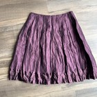 Canvasbacks Women   s Midi Skirt Linen Blend Metallic Burgundy Lined Size 4 Usa