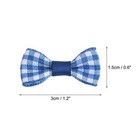 50pcs Deep Blue Bow Ties 1 2 x0 6  Mini Grid Bowknot For Crafting Satin Bow Bulk