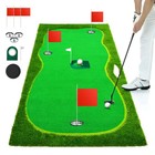 Indoor outdoor Putting Green Mat W  3 Holes  Flags   Slope  Golf Simulator