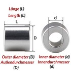 M8 8mm  Aluminium Alloy Spacer Standoff Collar Stand Off Spacers Metal Shim