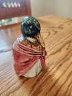 Antique Majolica Duck With Shawl Tobacco Jar Humidor  4876