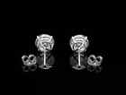 4ct Round Cut Lab Created Diamond Solitaire Stud Earrings 14k White Gold Plated