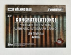 The Walking Dead 2017 Topps Evolution Lew Temple As Axel Authentic Autograph