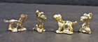 Hand Cast Solid Brass Miniature Dog Figurines - Bloodhound   Scottie Set Of 4