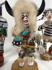 Vtg Large 16  Native American Kachina Doll Set-white Buffalo-2 Koshare Clowns