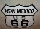 Vintage New Mexico Us Route 66 U s   11 3 4  Porcelain Metal Gasoline   Oil Sign