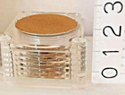 Lucite Coaster Set 6 In Stand Acrylic Mcm Taiwan Cork Mcm Core Vintage