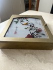 Stained Glass Birds In Flowering Tree Japan Vintage Cabinet Very Rare
