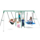 700lbs Metal Swing Set For Kids Outdoor Playset For Backyard Playground Swingset