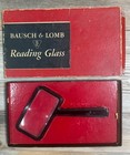 Vintage Black Bausch   Lomb Rectangular Reader Magnifying Glass W  Original Box