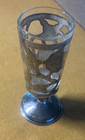 Vintage Mexico 925 Sterling Silver Cordial Shot Glass Floral Rose Overlay