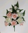 Peach Cream Silk Rose Flower 20  Mixed Bush Bridal Wedding Home Decor  Bp2135