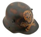 German Ww1 M1916 Stahlhelm Helmet Stormtrooper Sturmtruppen Skull Hand Aged