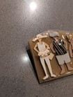 Vintage Woman Pins By Lucinda 3 Women Glittered Hats Purses N97