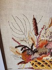 Vintage Bucilla Creative Needlecraft Dried Flowers Framed 25x21 Crewel Wall Art