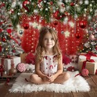 Christmas Backdrop Red Ball 7x5ft Xmas Merry Party Photo Booth Props Family