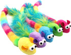 5 Pack Interactive Catnip And Feather Cat Toys  Multi-colored Mice