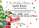 2025 Christmas Letter  Nice Certificate W  Envelope From Santa For Stocking 