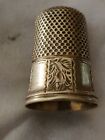 Pair Of Antique Simon Bros Thimbles A 14k Gold Sz  6   A Sterling Silver Sz  11 