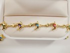 5 5 Inch 18k Gold Filled  Colorfull Dolphins Boy Or Girl Figaro Baby Bracelet