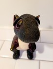 Ty Beanie Boos Anora Dragon  6  Black With Rainbow Shimmer Wings Plush Stuffed
