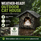 Waterproof Outdoor Cat House Feral Cat Shelter Foldable Winter House Camouflage