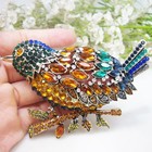 3 7  Charming Colorful Kingfisher Bird Woman s Brooch Pin Rhinestone Crystal