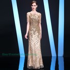 New Evening Formal Party Ball Gown Prom Bridesmaid Host Sequins Fishtail Dress