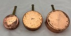 Set Of 3 Copper Tin-lined Brass Handled Measuring Cups 1 4 Cup 3 4 Cup 1 Cup
