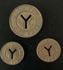 3 Vintage Nyc Subway Tokens 2  16mm    1  23mm  - New York City Transit Token