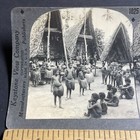 Antique 1910s Tribal Village Tribe Papua New Guinea Stereoview Photo Card P4903
