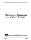 Igt  Game King Plus 19  Upright Maintenance Procedures Manual 274 Pages 2001