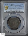1783 Nova Constellatio Pointed Rays  Small Us Colonial 1 2p Pcgs Vf Detail