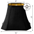 14 Inch Medium Black Rectangular Lamp Shade Faux Silk Spider 8x14x11 Inch