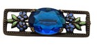 Vintage 1890 -1900 s Czech Enamel   Blue Glass Gemstone Brooch