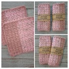 Handmade Crochet Washcloths Wash Cloth Spa Bath Reusable Blush Pink Brown 2pc  3