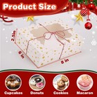 36 Pcs 8x6x2 5 Inch White Bakery Boxes With Window Gold Foil Star Design