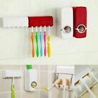 Toothpaste Dispenser   5 Toothbrush Holder Automatic Wall Mount Stand Bathroom