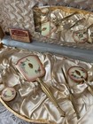 Vintage Incomplete 7 Piece Fifth Avenue Floral Vanity Set In Original Case