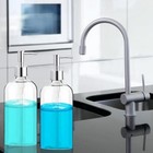 Clear Soap Dispenser With Rust Proof Pump Waterproof Labels  2 Pack16 Oz  Soa