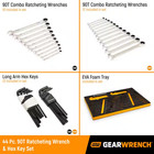 44pc 90t Sae metric Combination Ratcheting Wrench   Long Arm Hex Key Set With Ev