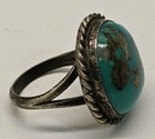 Vintage Sterling Silver Navajo Native American Turquoise Ring Size 7 25
