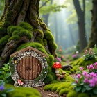 Rosojodg Fairy Garden Doors And Windows For Miniature Fairy Gnome sculptures    